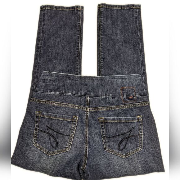 JAG Jeans pull-on, dark blue wash, high rise straight leg jeans, 4P - Picture 3 of 10